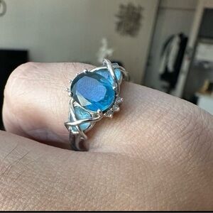 Blue Topaz 14K White Gold Ring